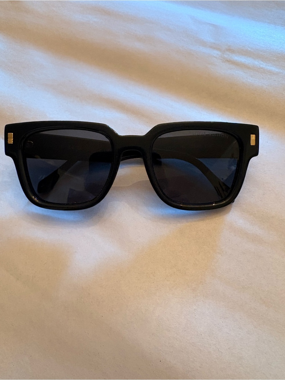 Louis Vuitton Black Sunglasses with Subtle Logo Etching